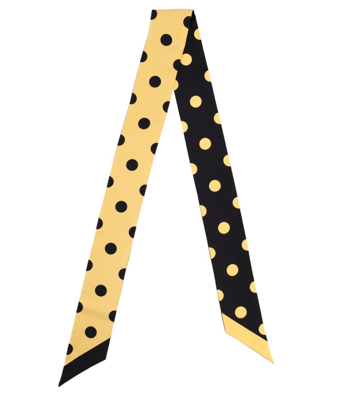 VALENTINO Желтый шелковый шарф, фото 2