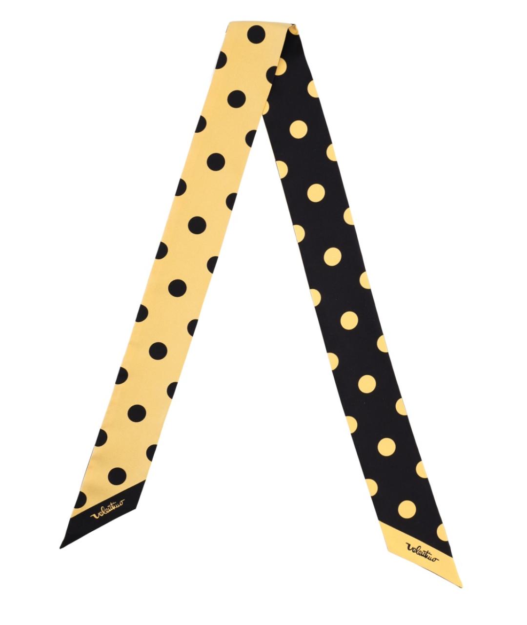 VALENTINO Желтый шелковый шарф, фото 1