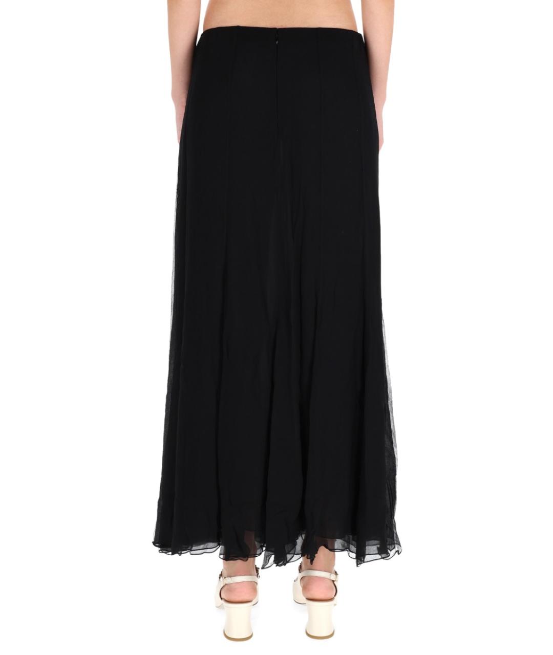 CHLOE Черная шелковая юбка миди, фото 5