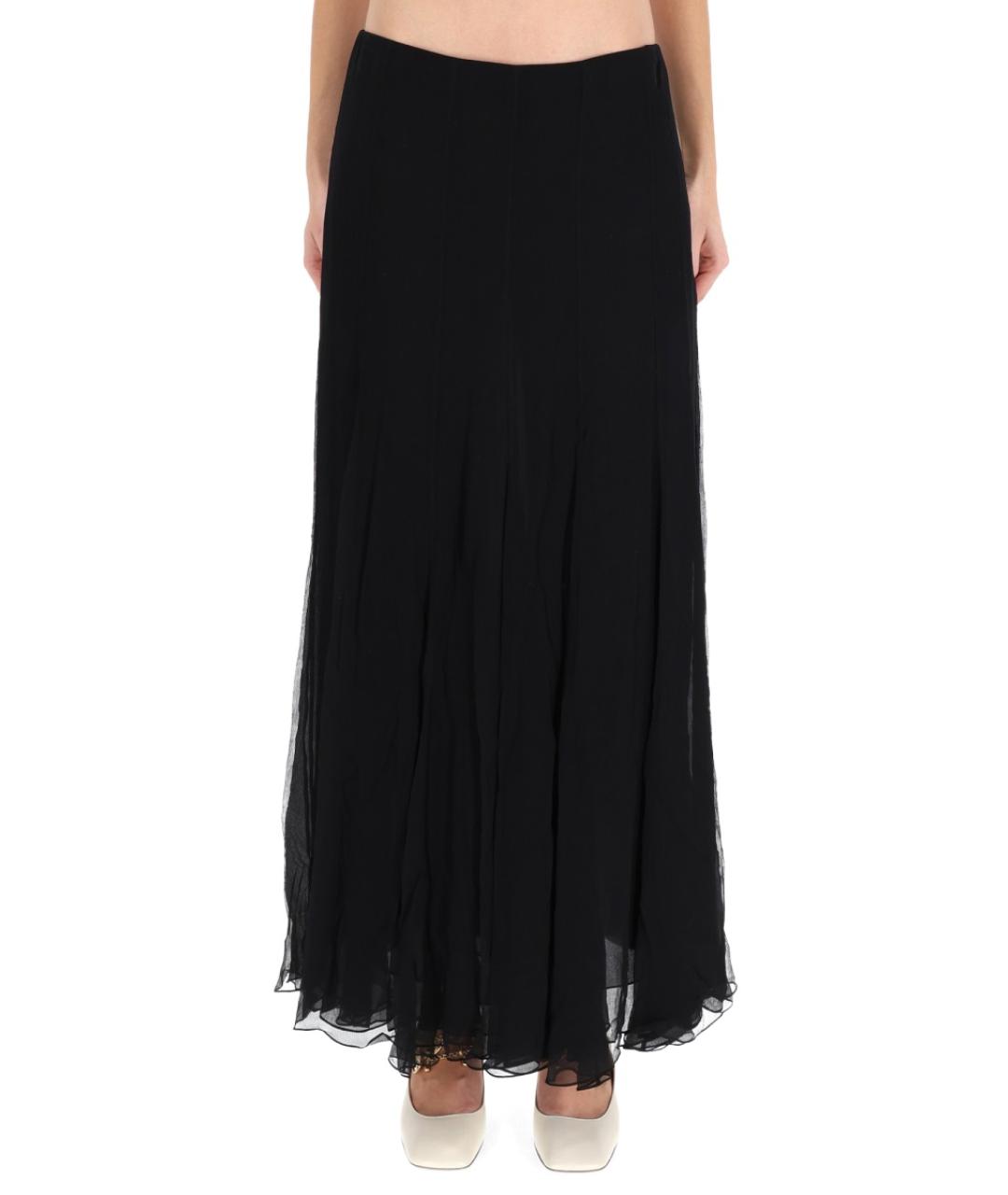 CHLOE Черная шелковая юбка миди, фото 2