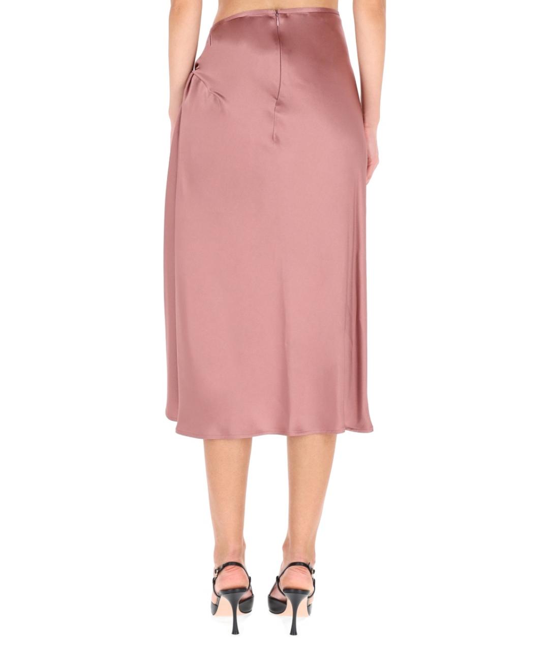 DRIES VAN NOTEN Розовая ацетатная юбка миди, фото 5