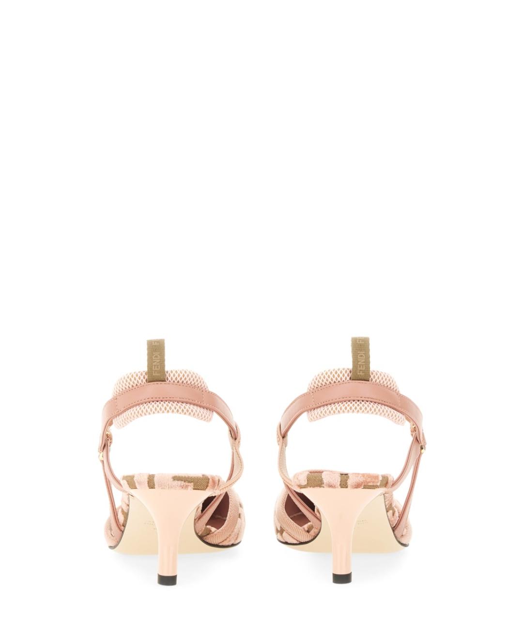 FENDI Розовые текстильные туфли, фото 3