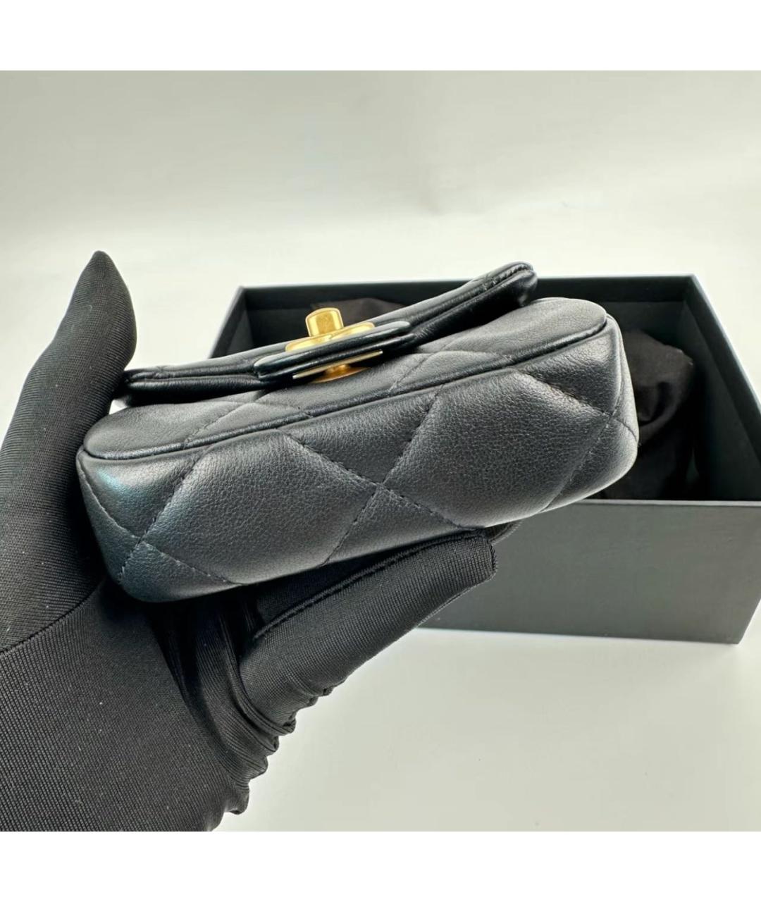 CHANEL Черная кожаная сумка через плечо, фото 5