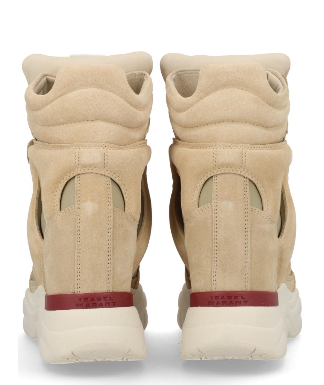 ISABEL MARANT Бежевые замшевые кроссовки, фото 4