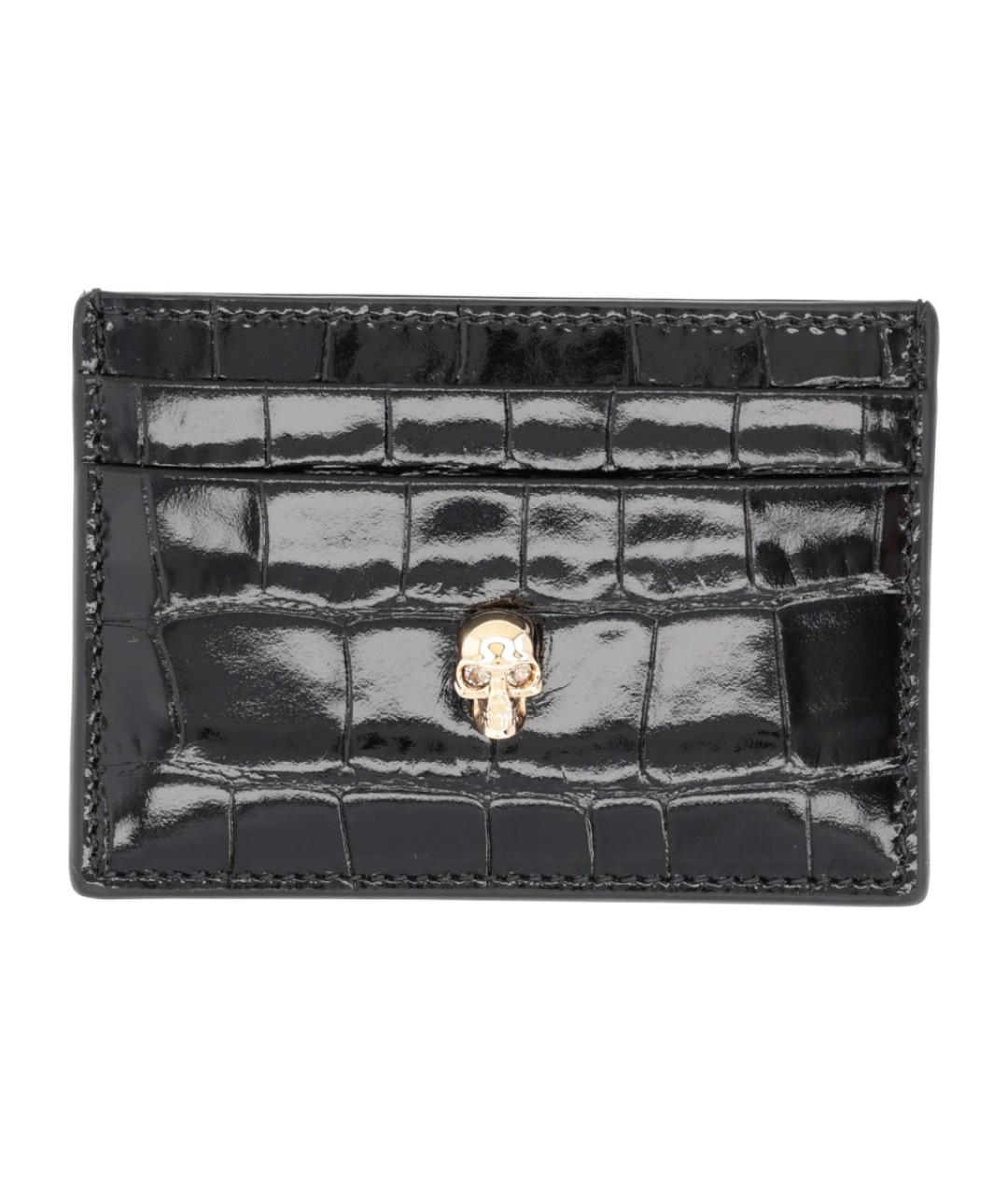 ALEXANDER MCQUEEN Черный кожаный кардхолдер, фото 1