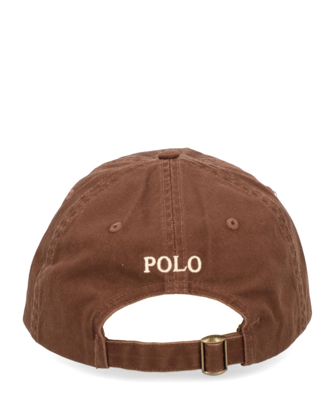 POLO RALPH LAUREN Коричневая хлопковая кепка/бейсболка, фото 2
