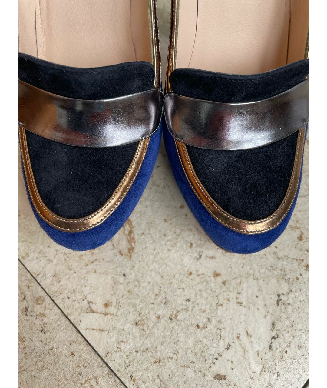 CHRISTIAN LOUBOUTIN Синие замшевые туфли, фото 6