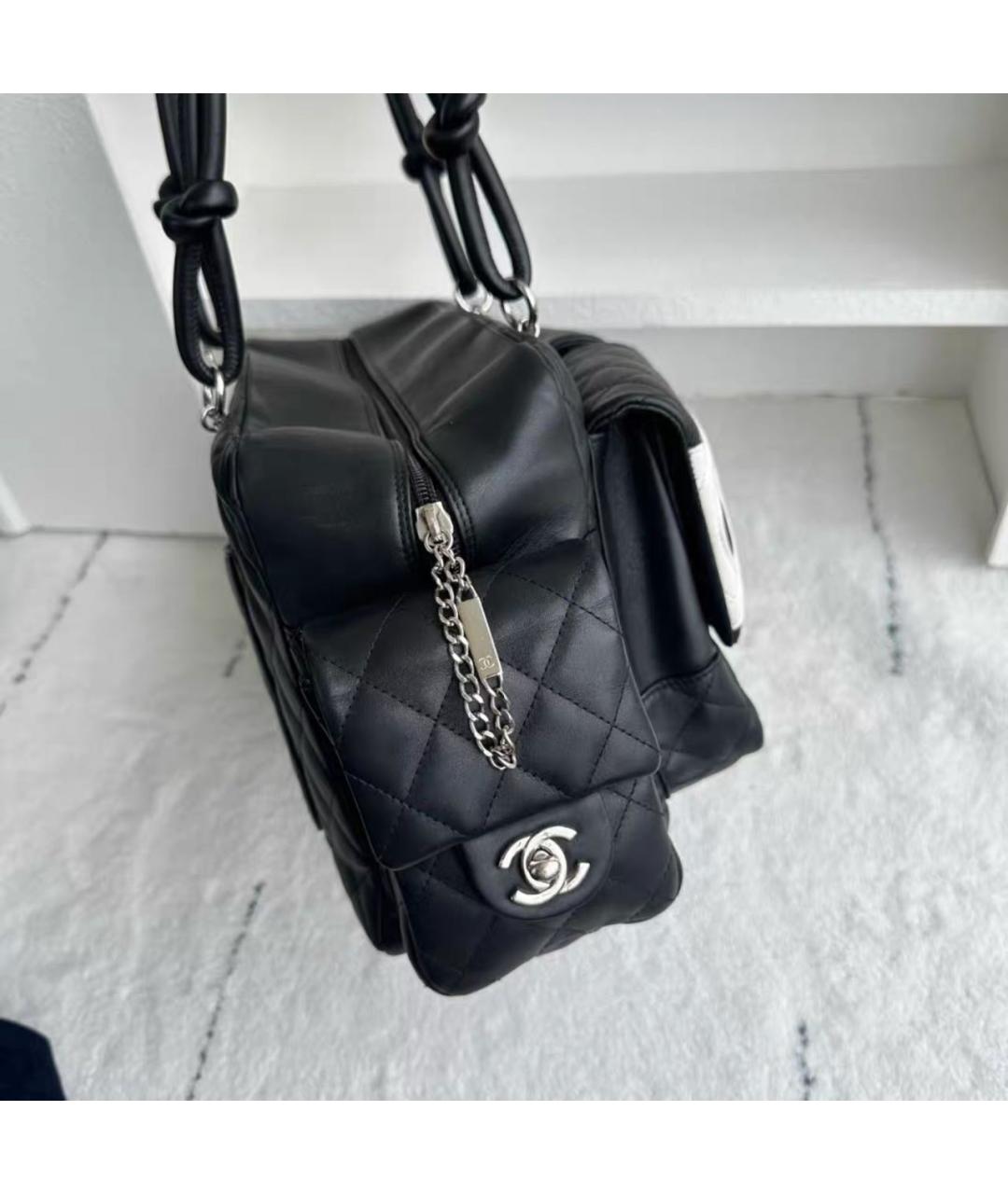 CHANEL Черная кожаная сумка через плечо, фото 4