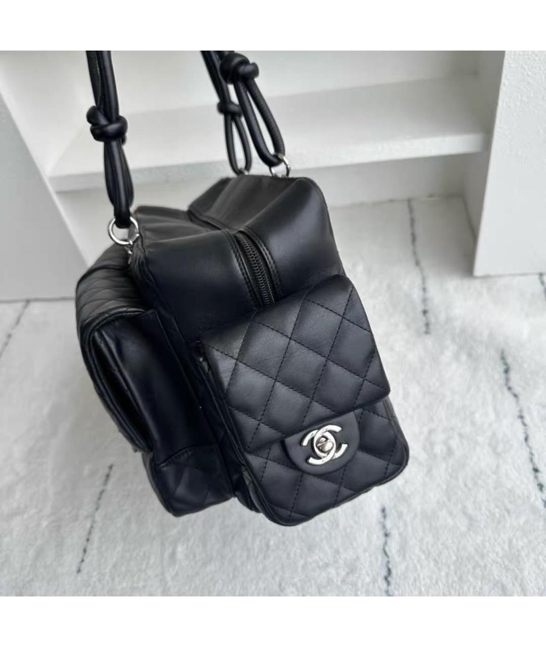 CHANEL Черная кожаная сумка через плечо, фото 5