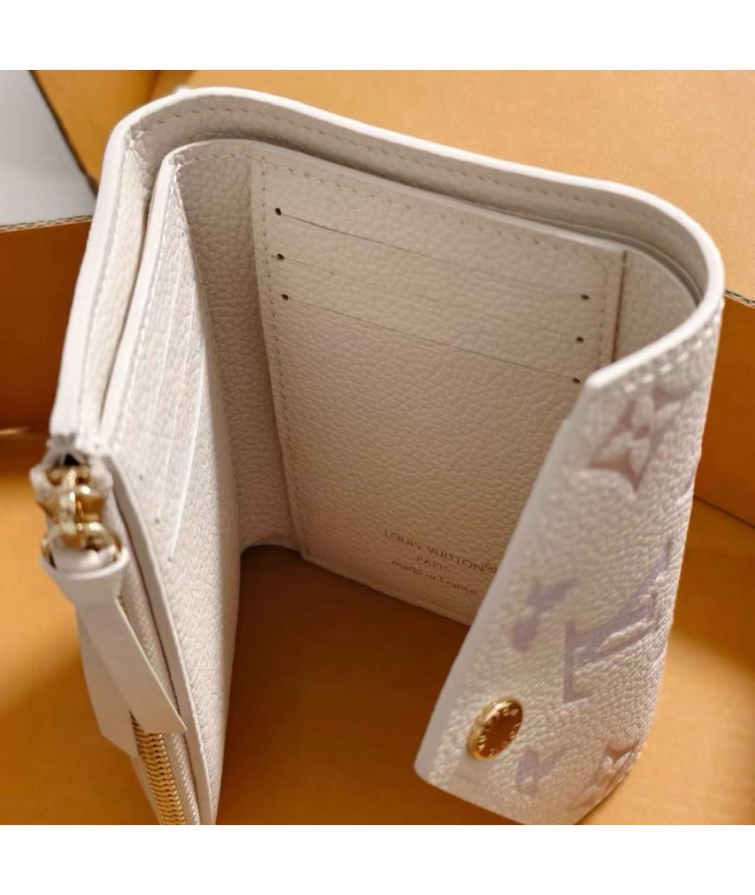 LOUIS VUITTON Белый кожаный кошелек, фото 4