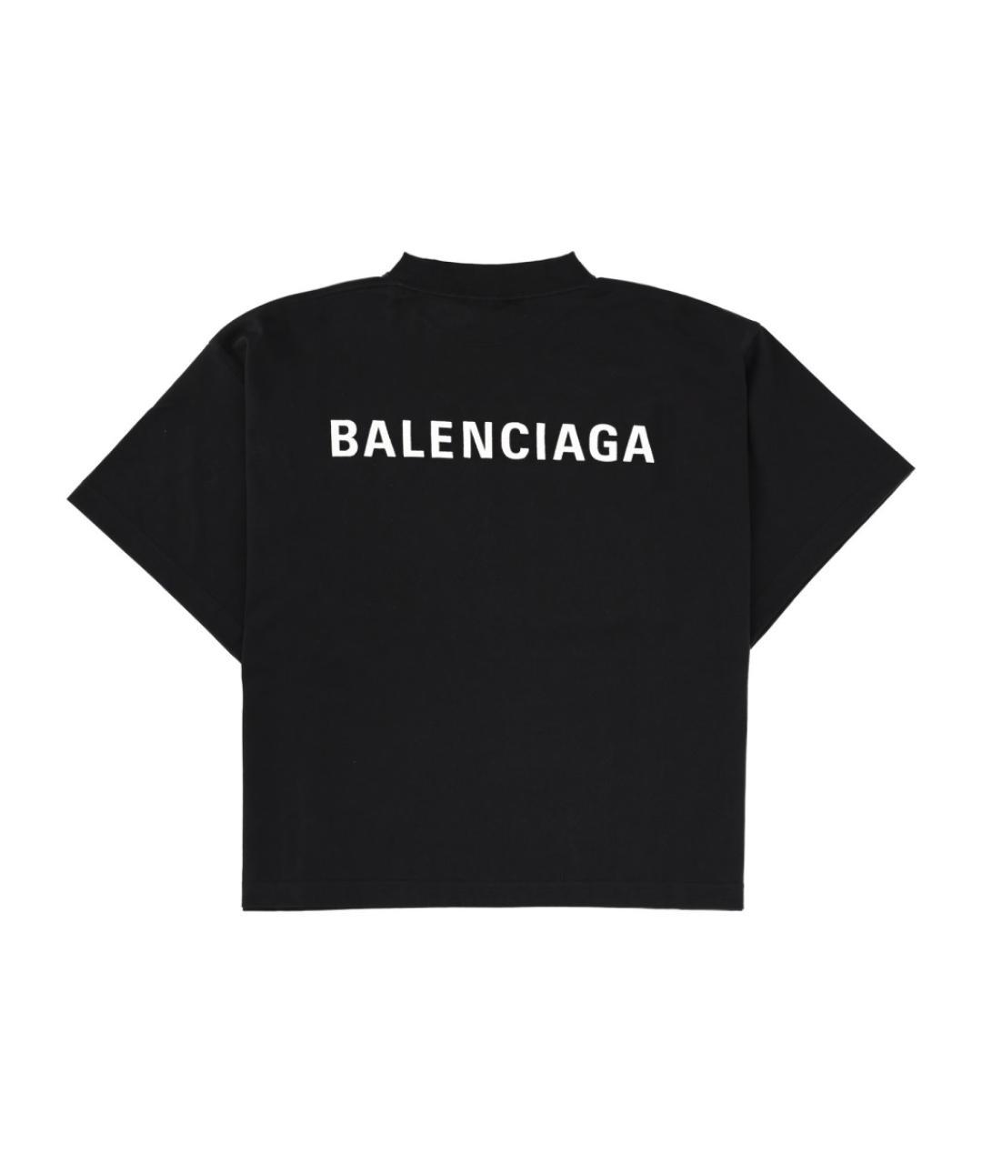 BALENCIAGA Черная полиэстеровая футболка, фото 2