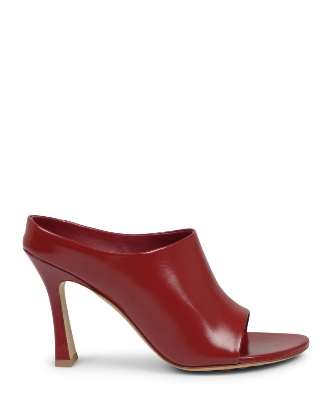 BOTTEGA VENETA Красные кожаные мюли, фото 1