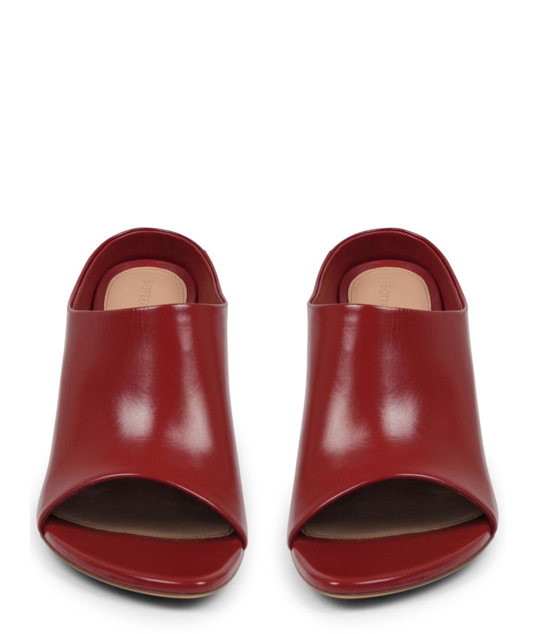 BOTTEGA VENETA Красные кожаные мюли, фото 3
