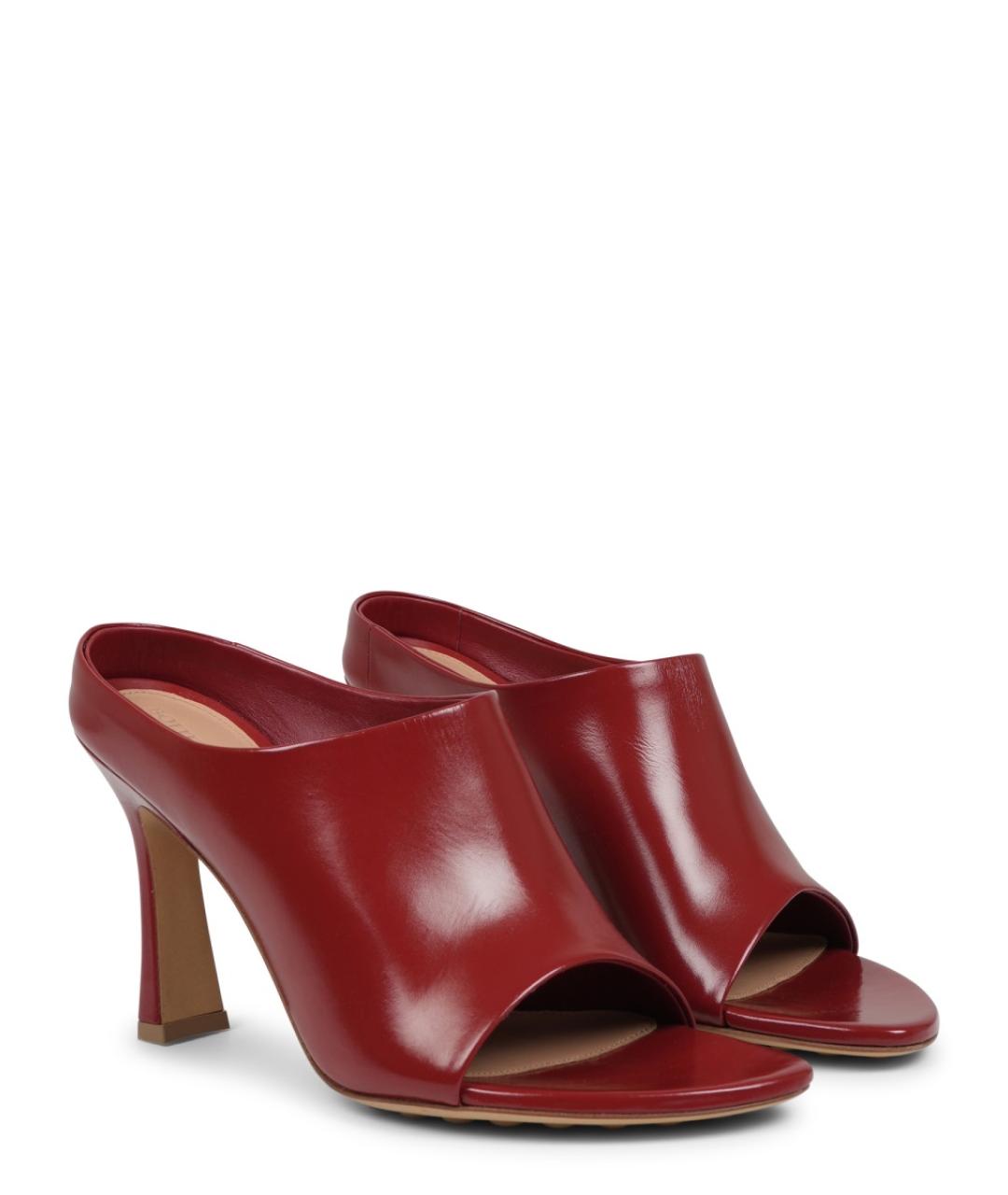 BOTTEGA VENETA Красные кожаные мюли, фото 2