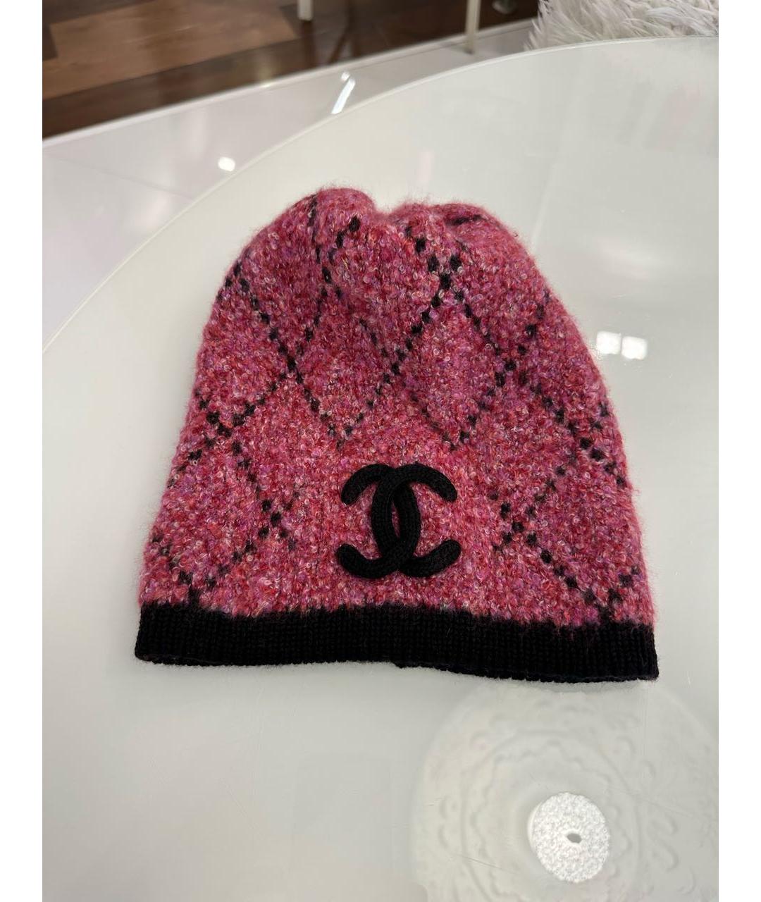 CHANEL Розовая кашемировая шапка, фото 6