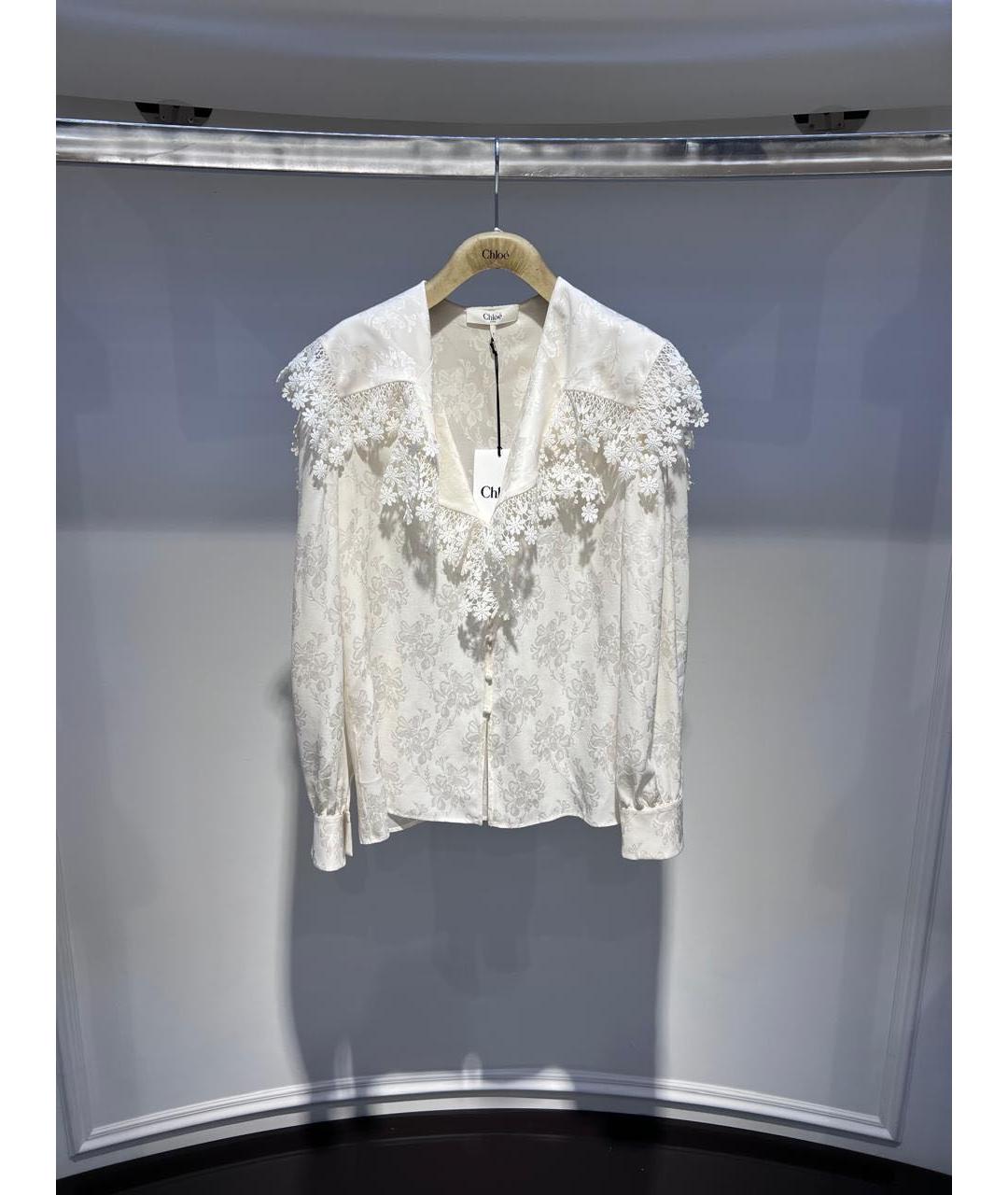 CHLOE Бежевая шелковая блузы, фото 3