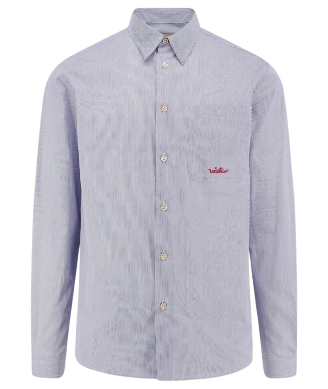VALENTINO Голубая хлопковая кэжуал рубашка, фото 1