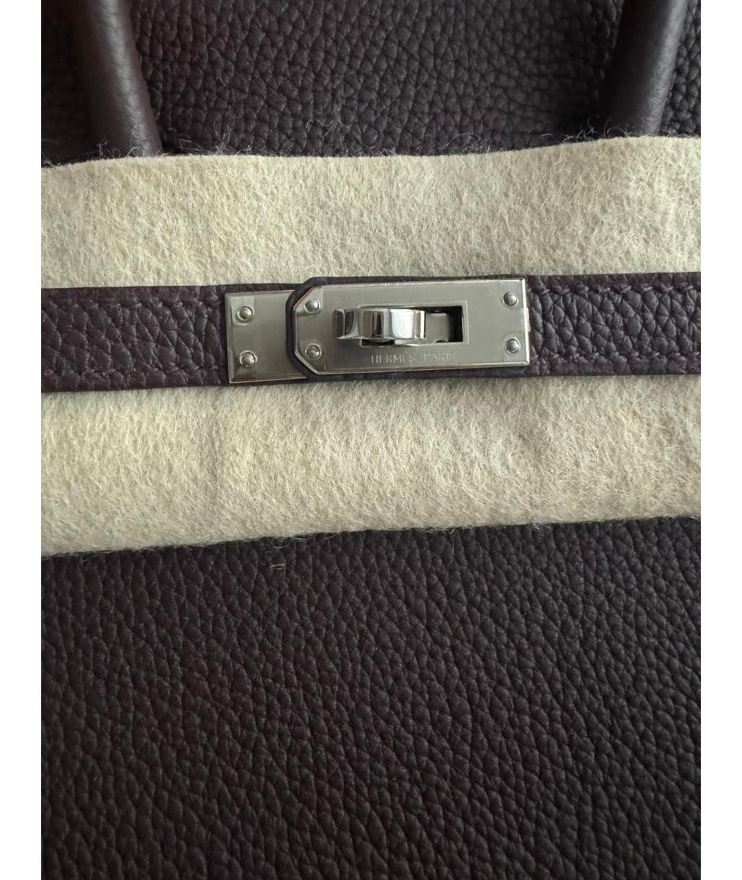 HERMES Коричневая кожаная сумка с короткими ручками, фото 5