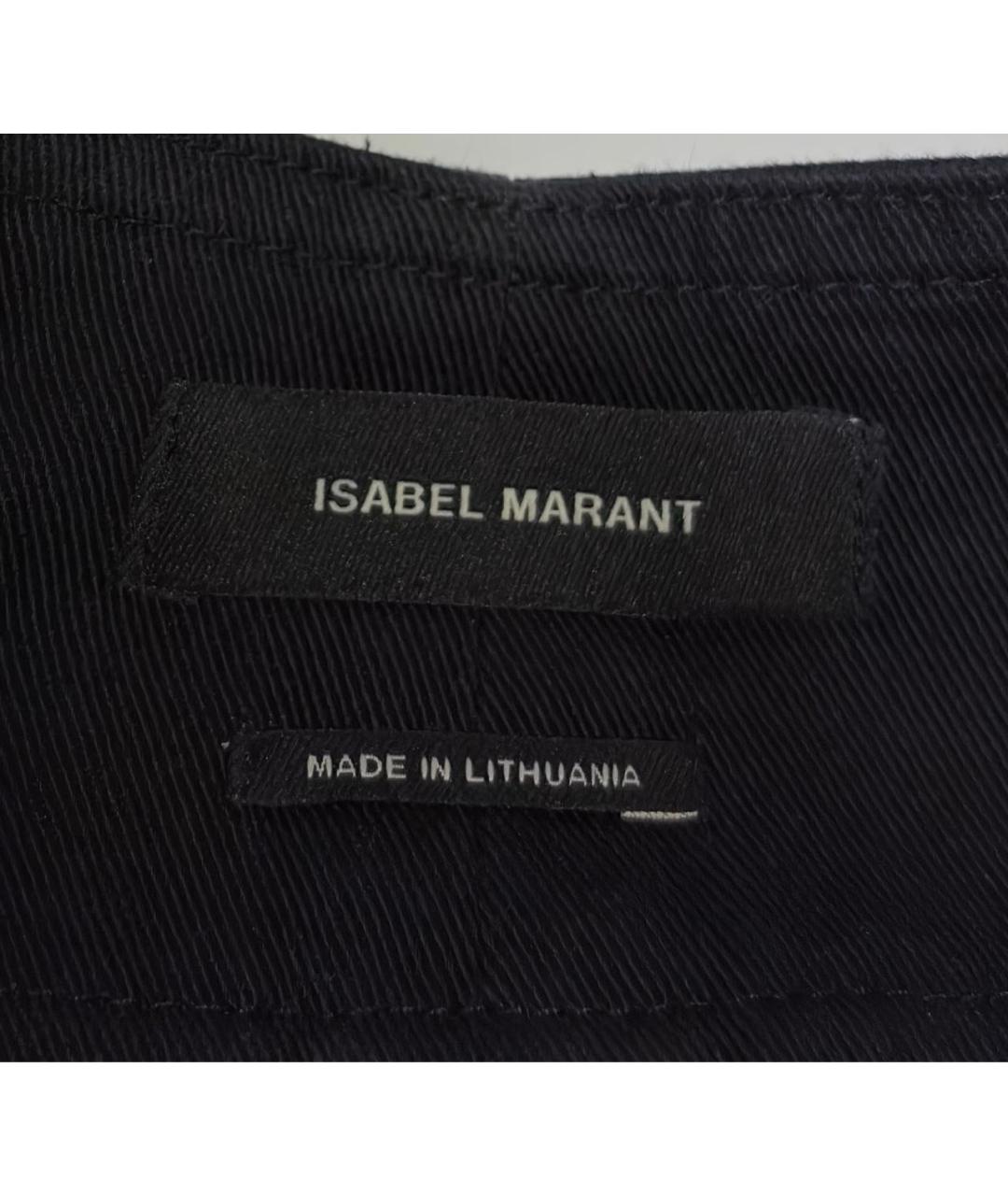 ISABEL MARANT Темно-синяя хлопковая юбка миди, фото 3