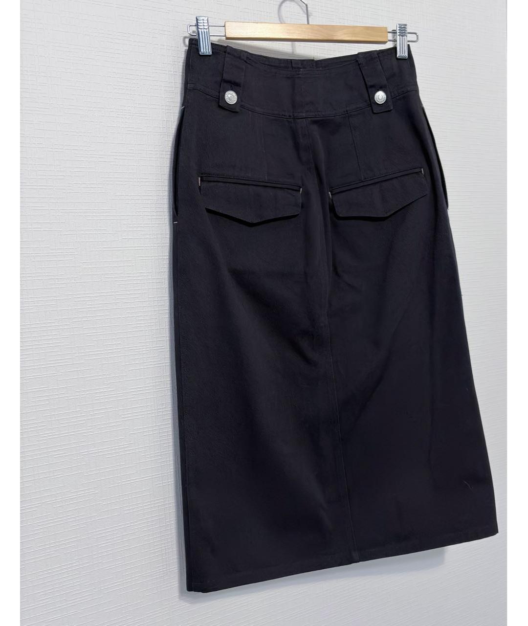 ISABEL MARANT Темно-синяя хлопковая юбка миди, фото 7