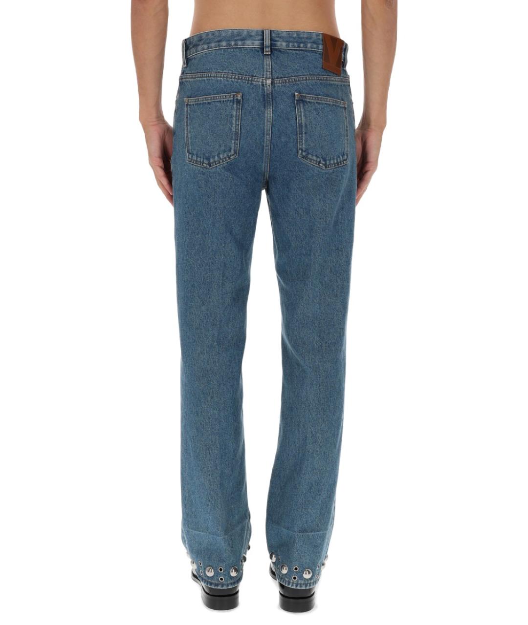 VALENTINO Синие хлопковые прямые джинсы, фото 5
