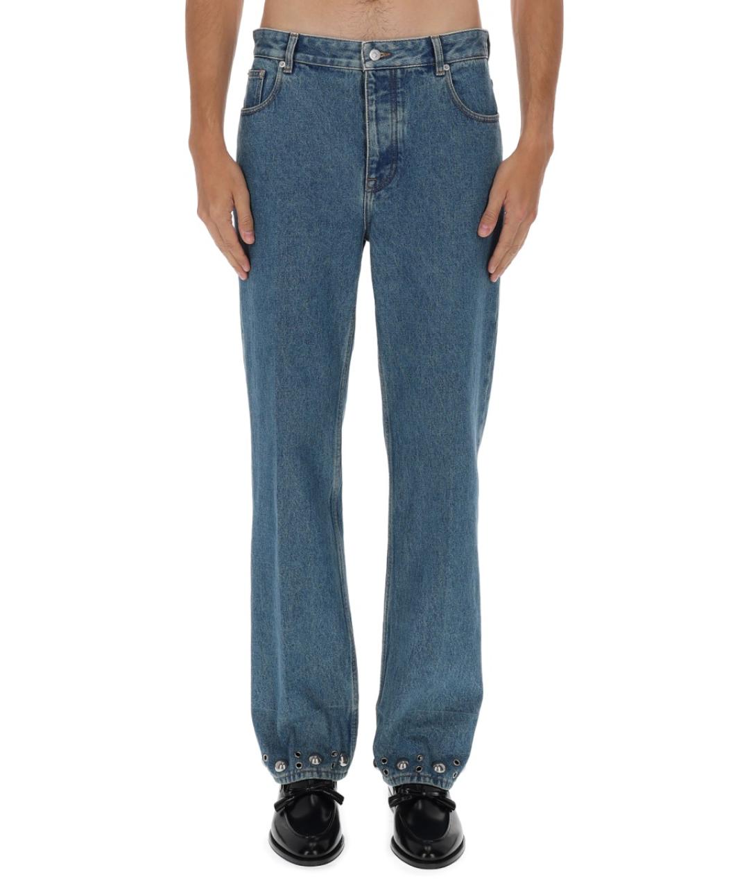 VALENTINO Синие хлопковые прямые джинсы, фото 2