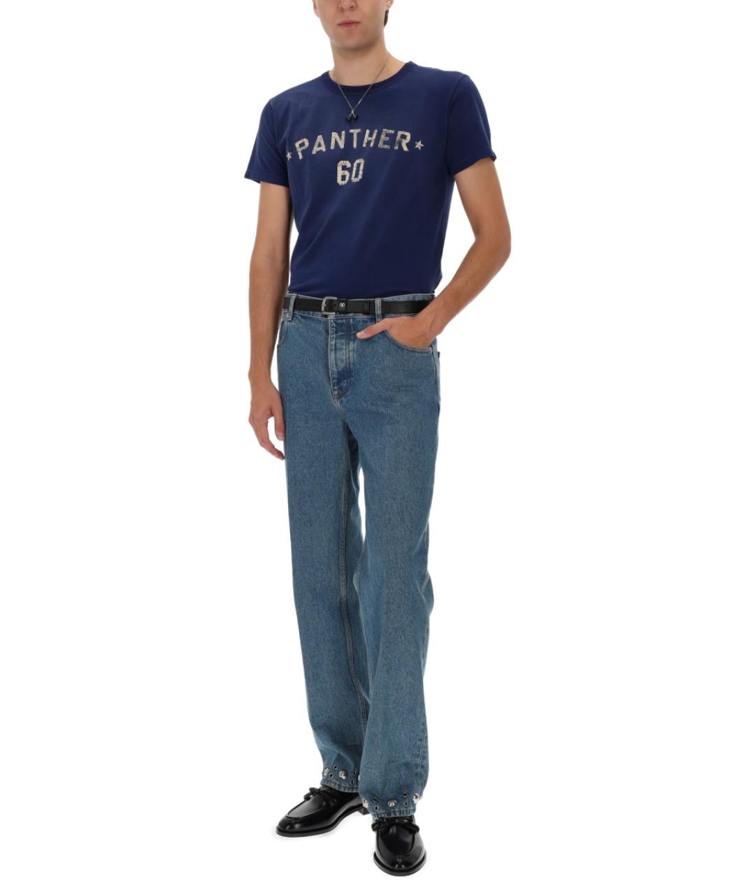 VALENTINO Синие хлопковые прямые джинсы, фото 3