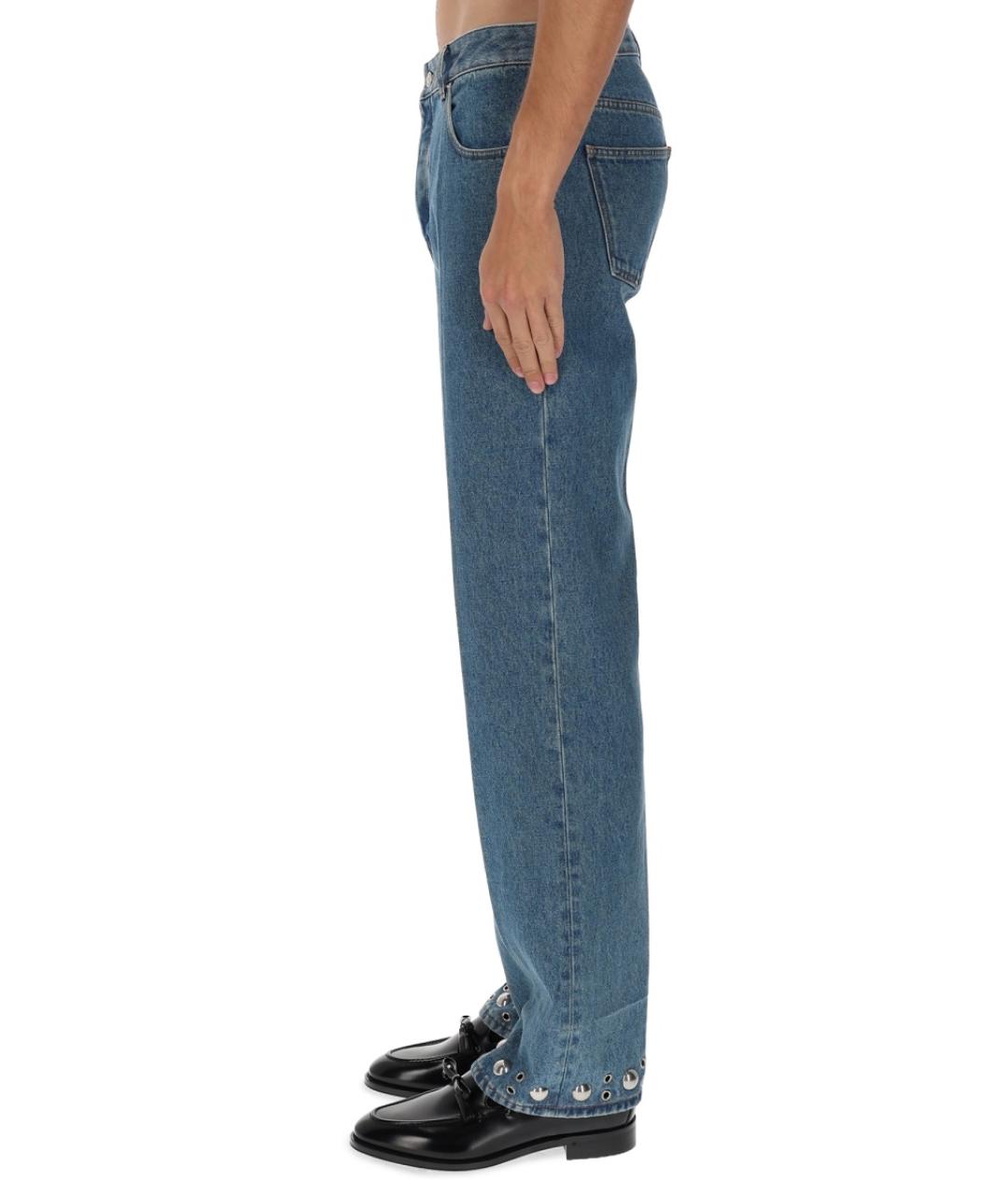 VALENTINO Синие хлопковые прямые джинсы, фото 4