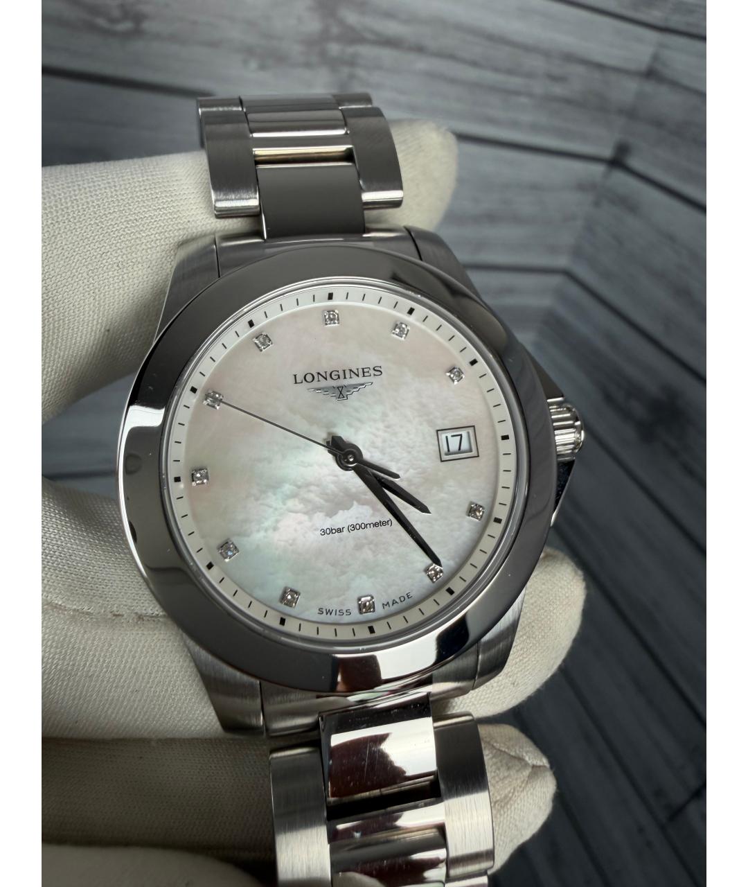 LONGINES Белые часы, фото 4