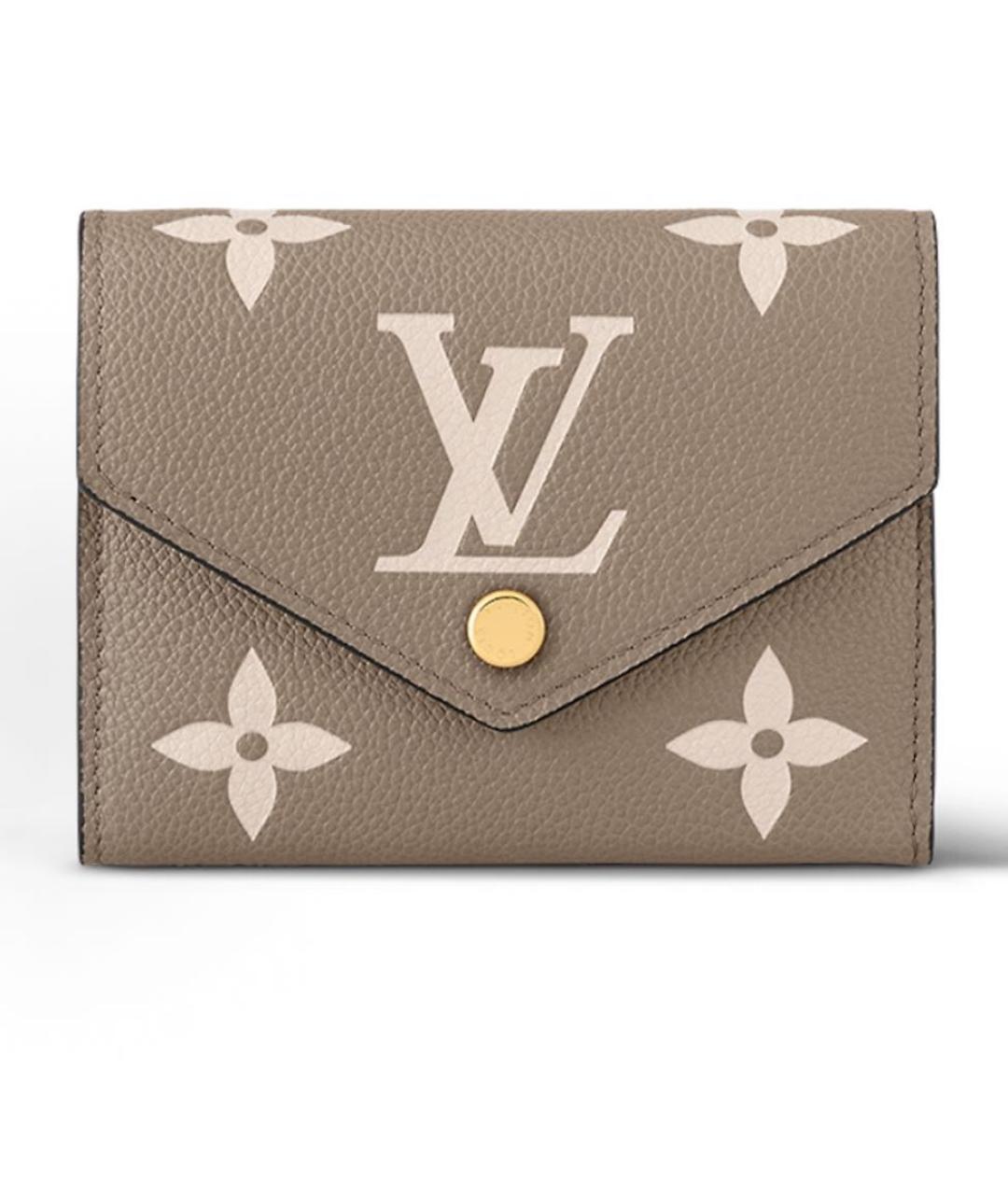 LOUIS VUITTON Серый кожаный кошелек, фото 4