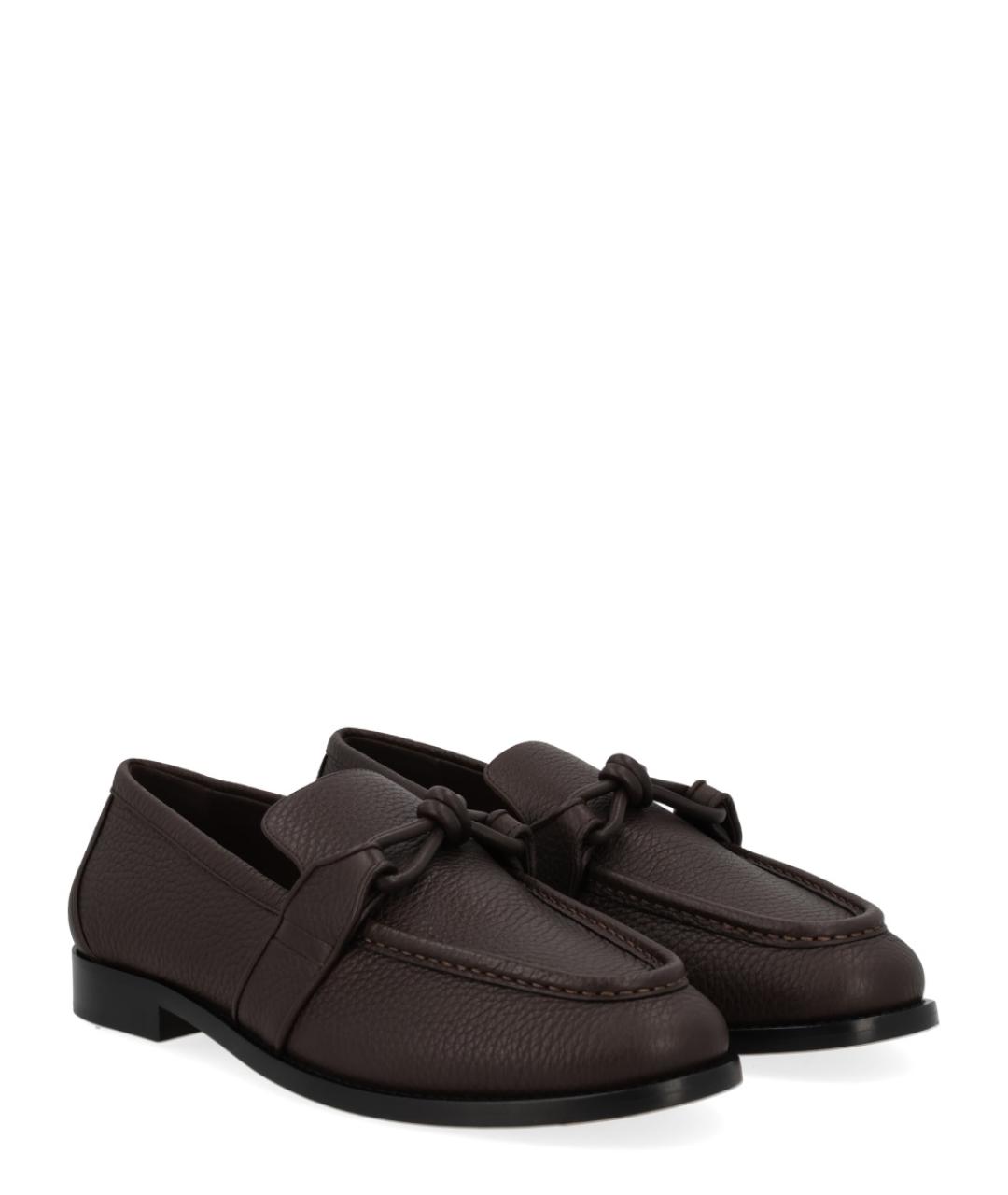 BOTTEGA VENETA Коричневые кожаные лоферы, фото 2