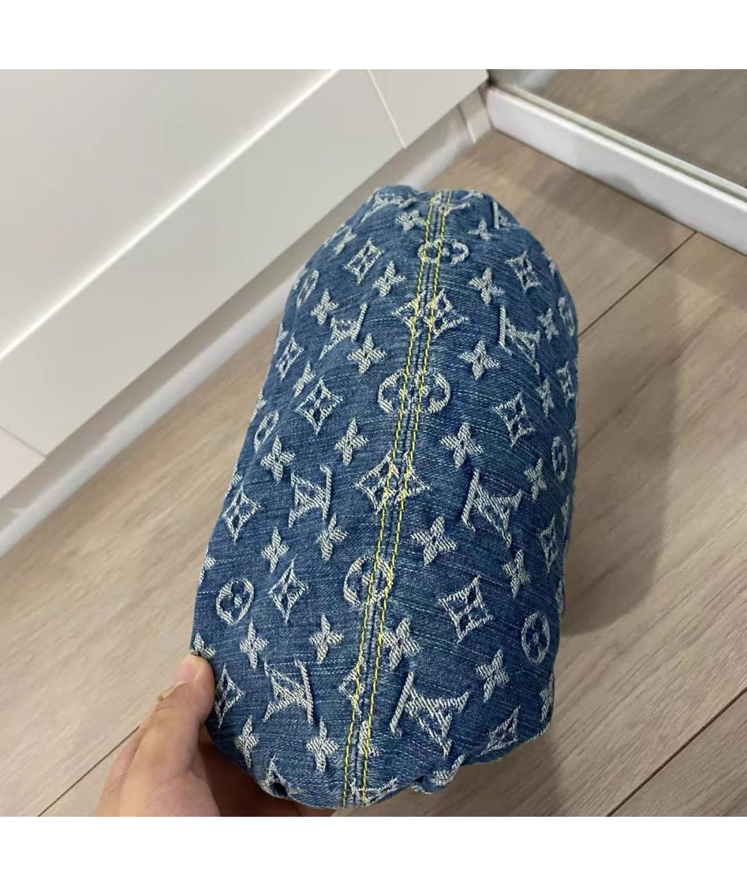 LOUIS VUITTON Синяя деним сумка с короткими ручками, фото 8