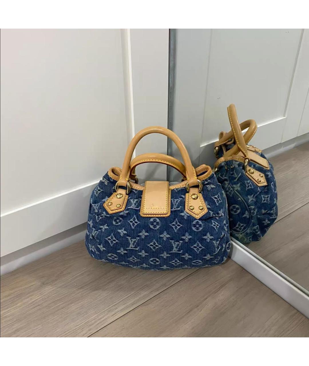 LOUIS VUITTON Синяя деним сумка с короткими ручками, фото 2