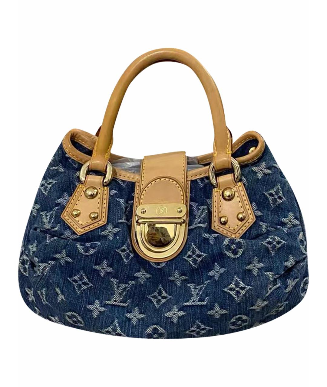 LOUIS VUITTON Синяя деним сумка с короткими ручками, фото 1