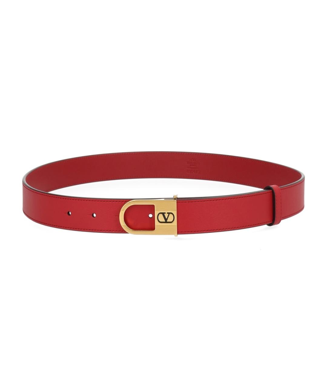 VALENTINO Красный кожаный ремень, фото 1