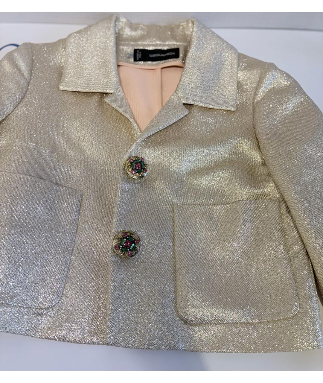 DSQUARED2 Золотой шерстяной жакет/пиджак, фото 3