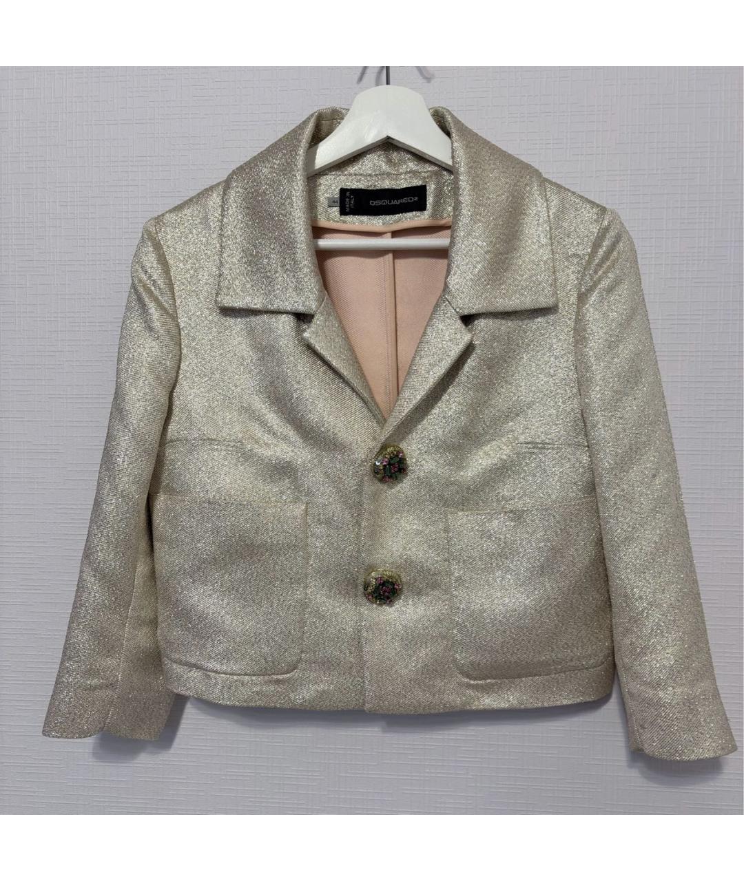 DSQUARED2 Золотой шерстяной жакет/пиджак, фото 9