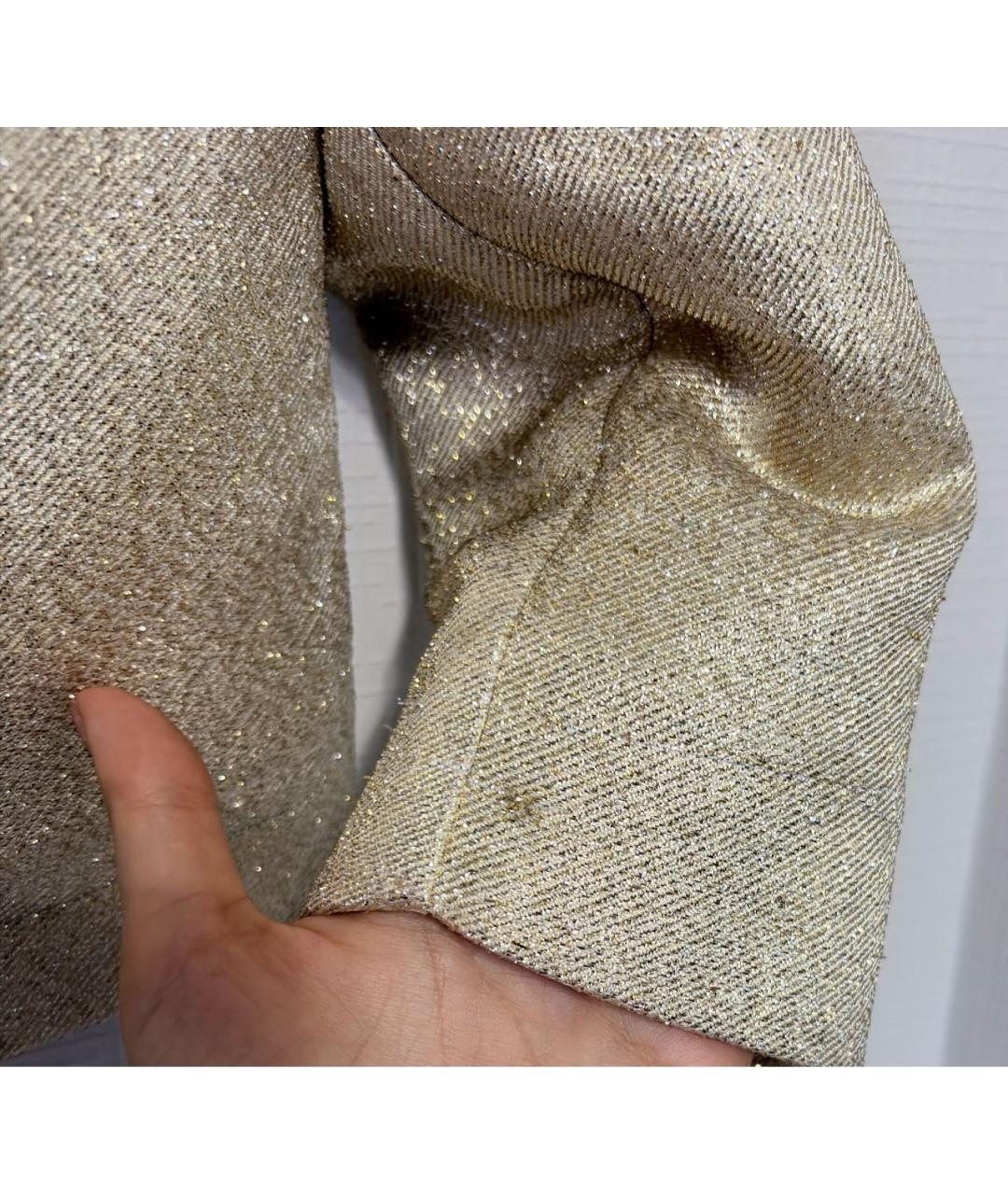 DSQUARED2 Золотой шерстяной жакет/пиджак, фото 7