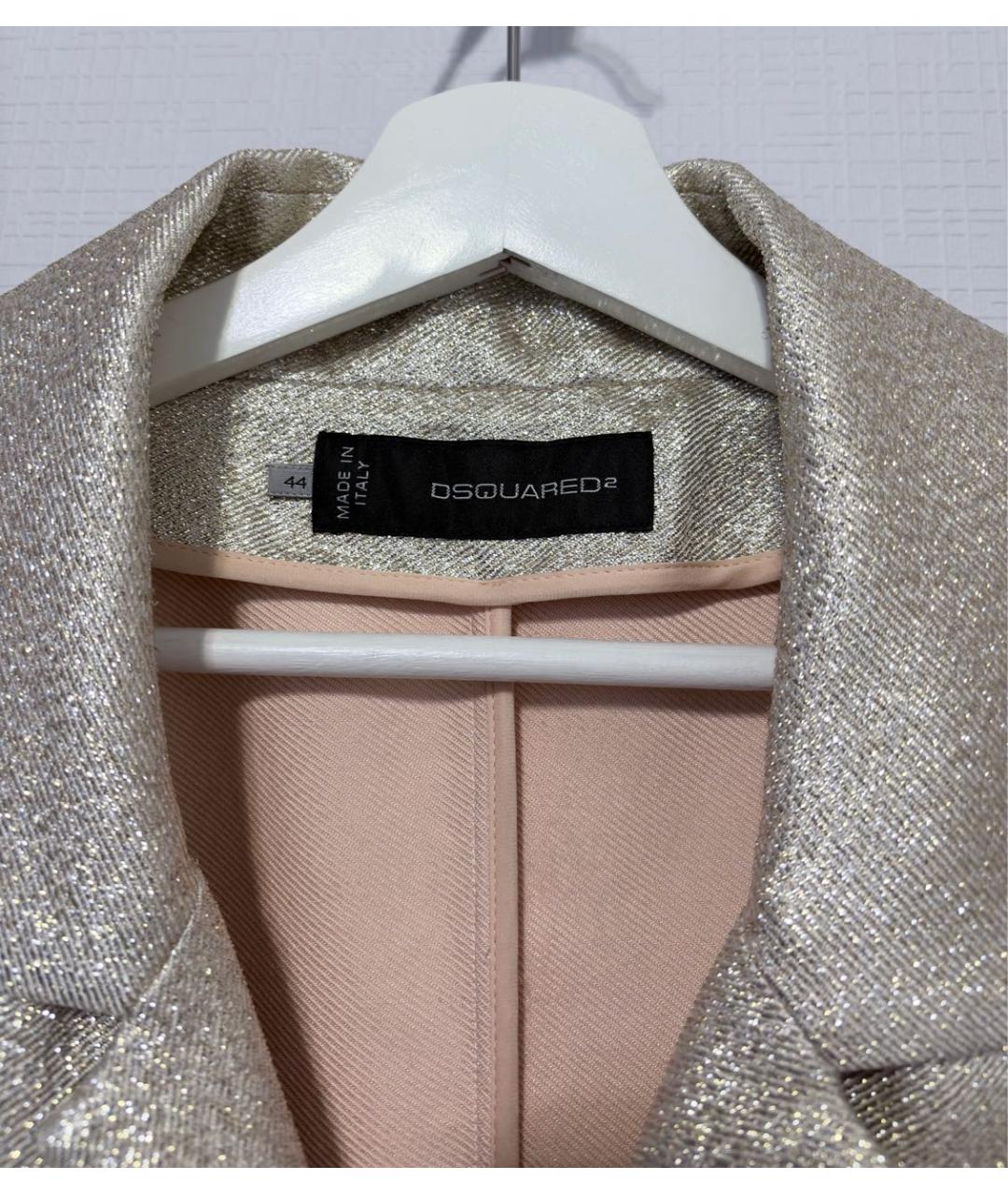 DSQUARED2 Золотой шерстяной жакет/пиджак, фото 2