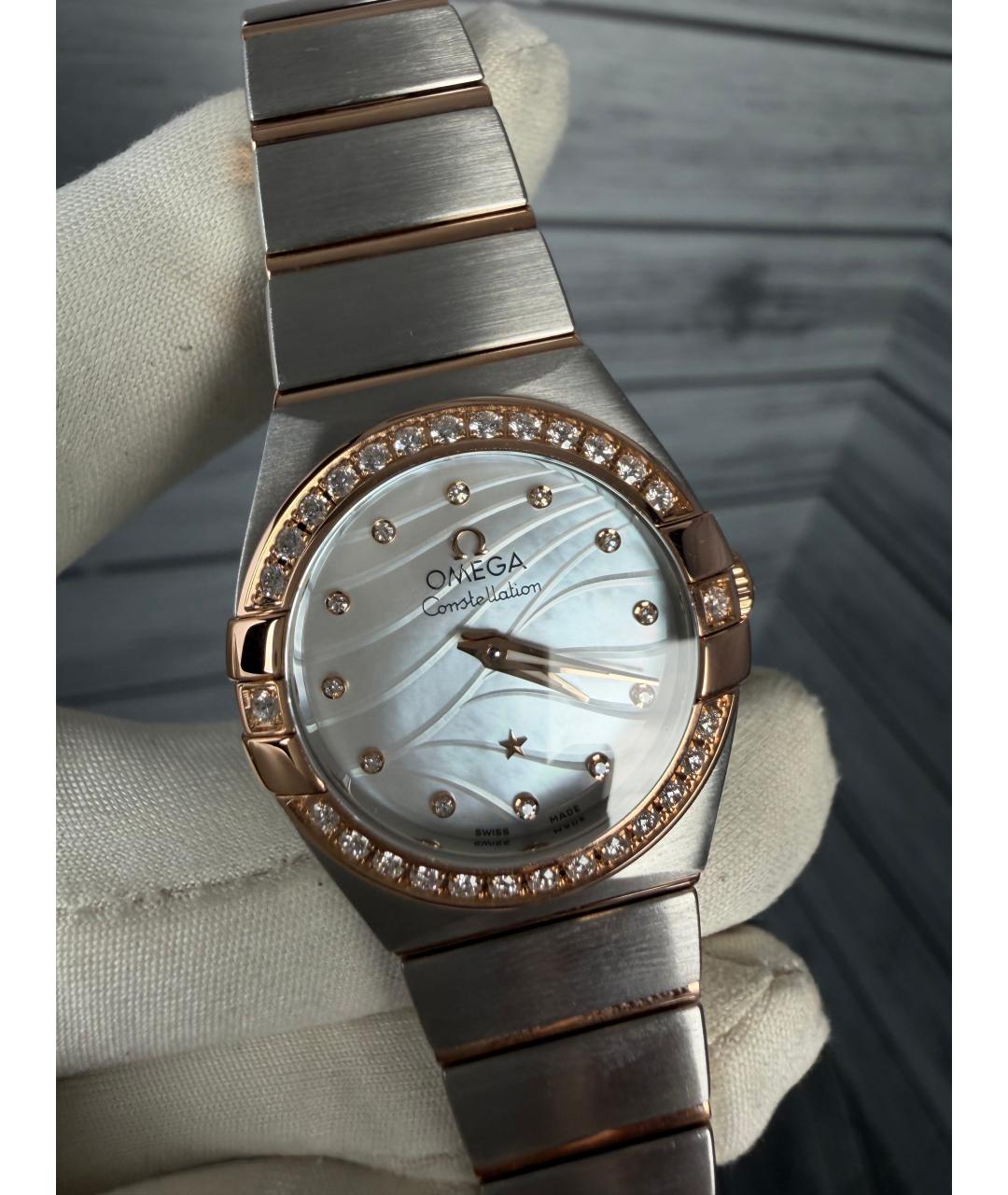 OMEGA Белые часы из розового золота, фото 4