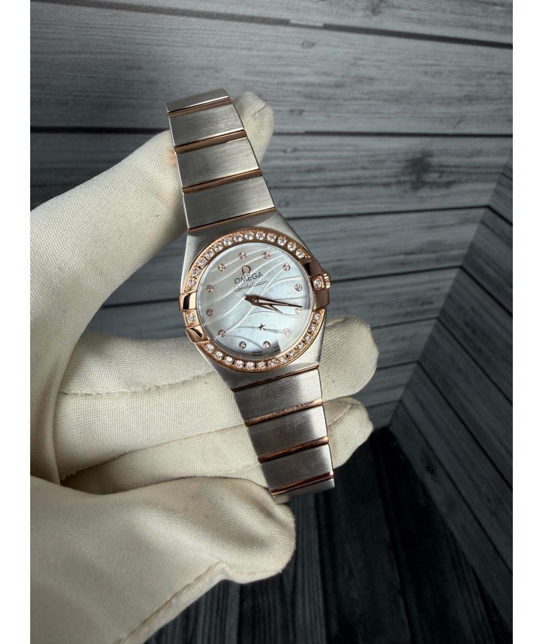 OMEGA Белые часы из розового золота, фото 3