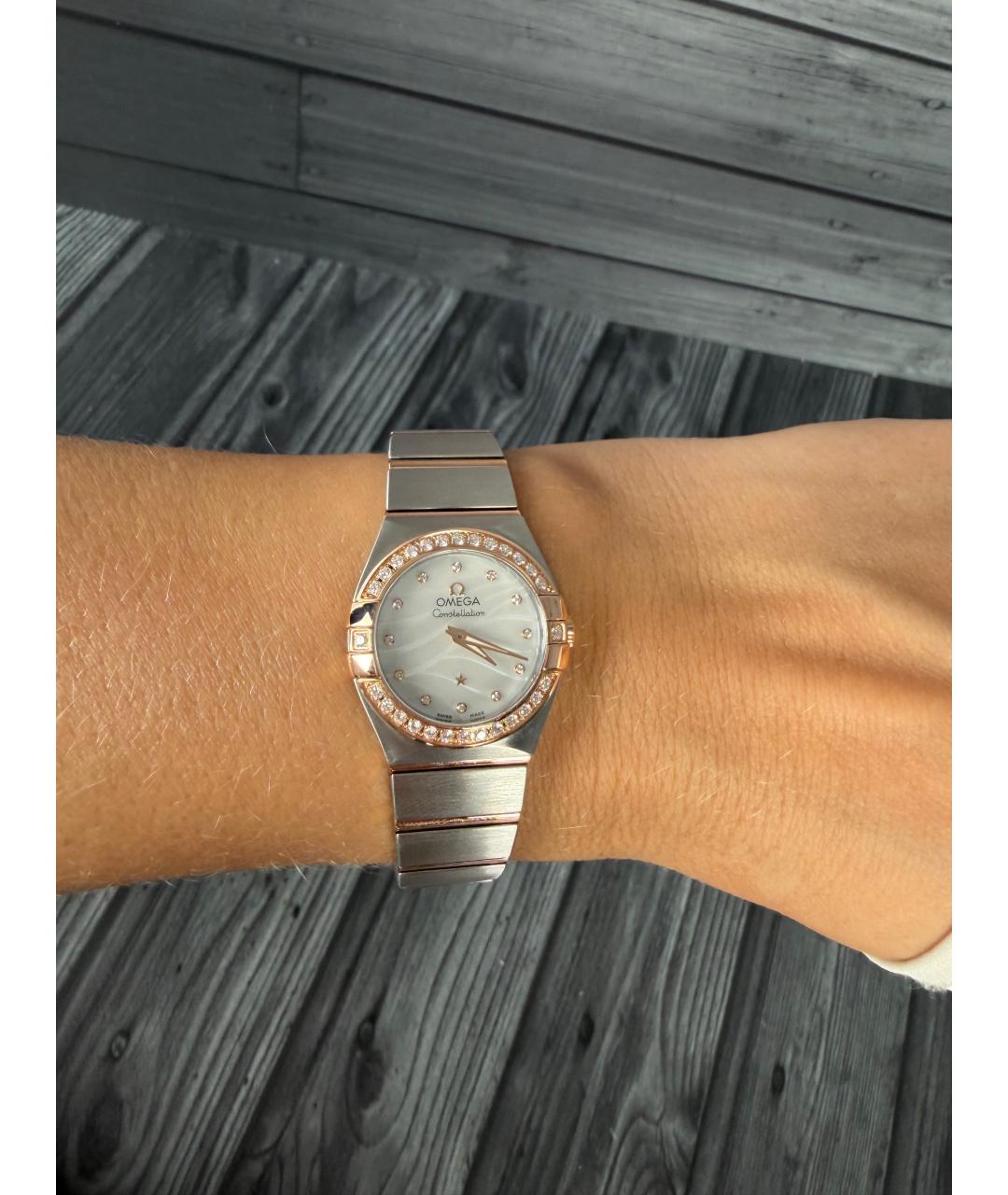 OMEGA Белые часы из розового золота, фото 2