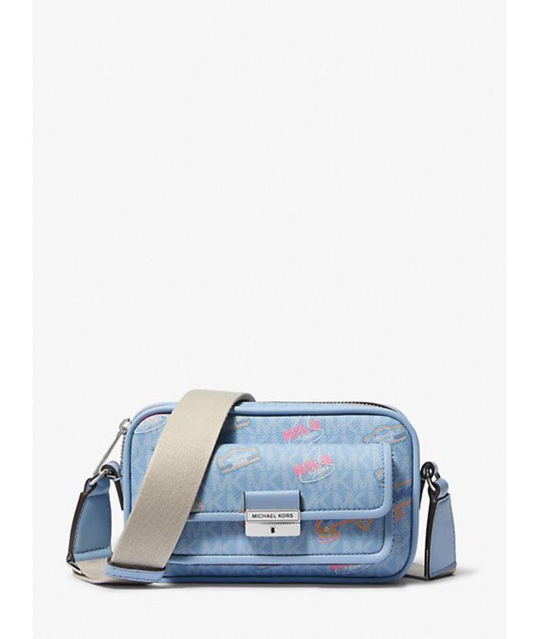 MICHAEL KORS Голубая кожаная сумка через плечо, фото 4