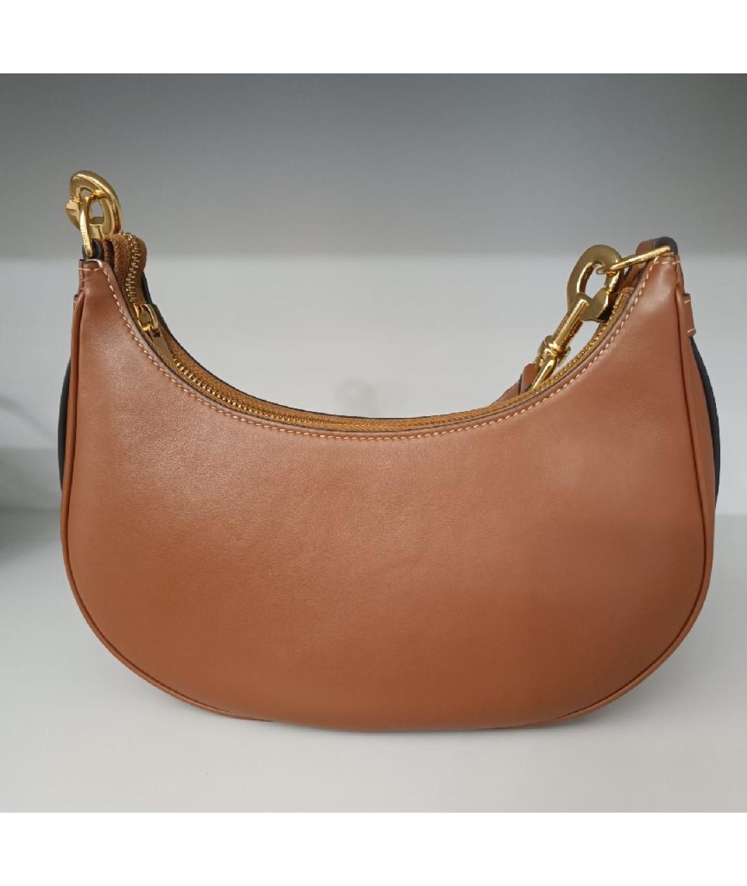 CELINE Оранжевая кожаная сумка с короткими ручками, фото 3