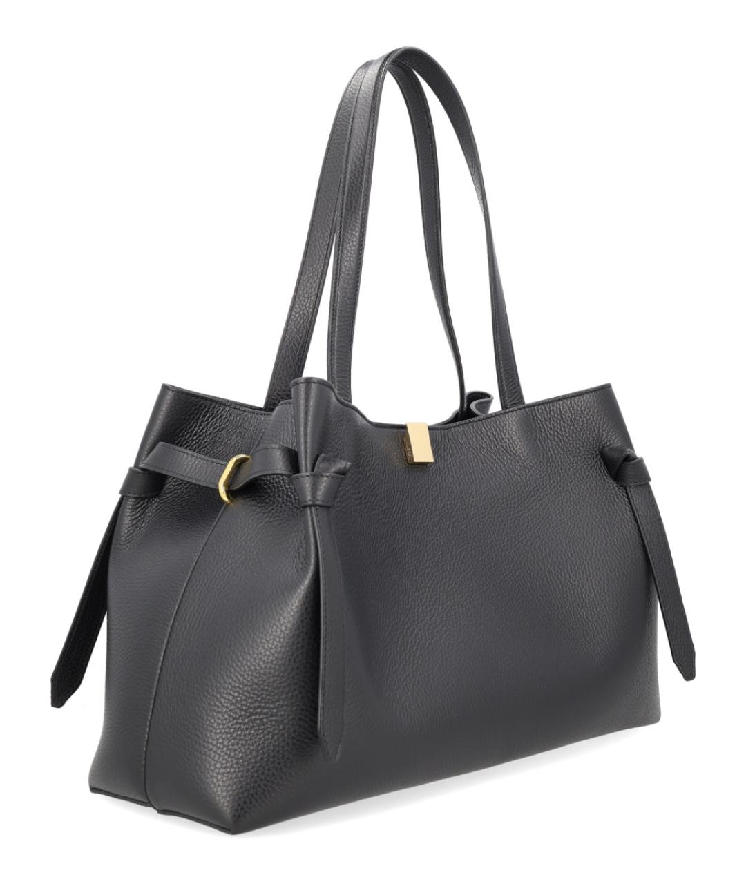 YUZEFI Черная кожаная сумка тоут, фото 2