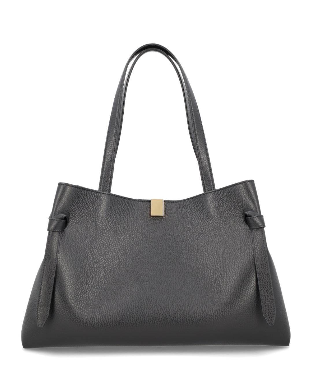 YUZEFI Черная кожаная сумка тоут, фото 1