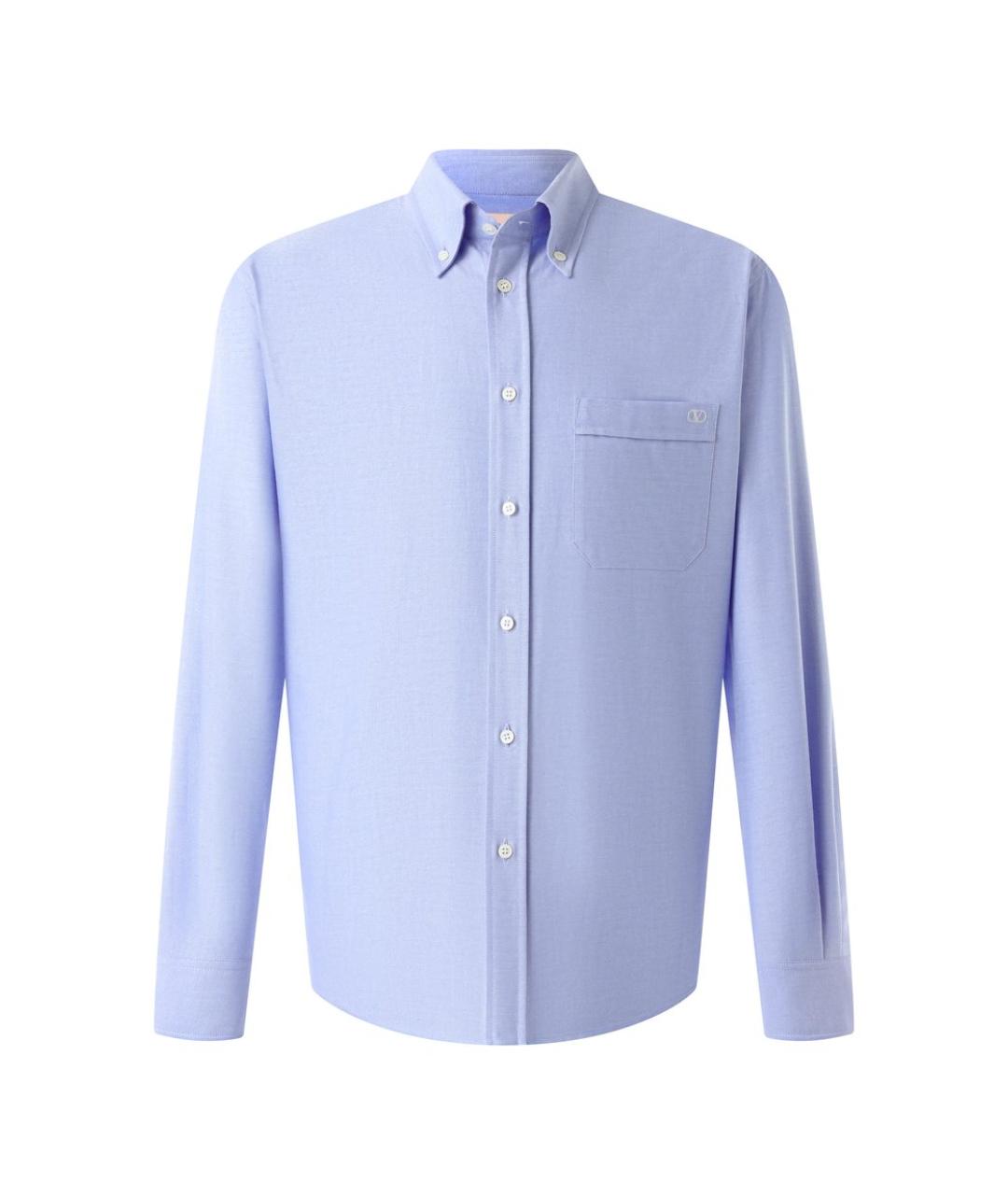 VALENTINO Голубая хлопковая кэжуал рубашка, фото 1