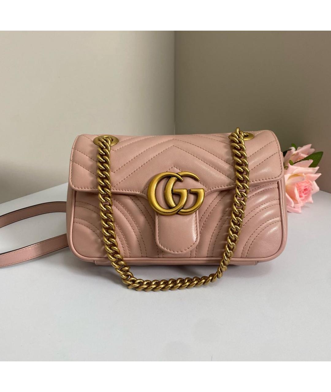 GUCCI Бежевая кожаная сумка через плечо, фото 2