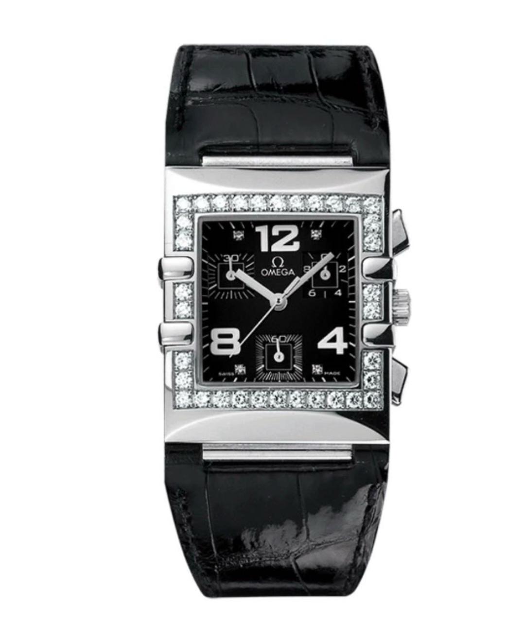 OMEGA Черные металлические часы, фото 6