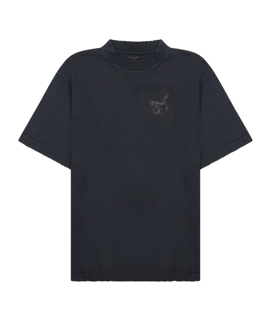 BALENCIAGA Черная полиэстеровая футболка, фото 1